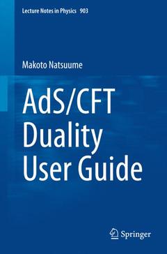 Couverture de l’ouvrage AdS/CFT Duality User Guide