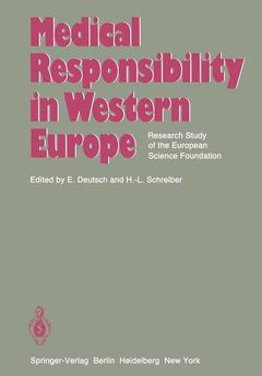 Couverture de l’ouvrage Medical Responsibility in Western Europe