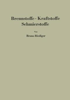 Couverture de l’ouvrage Brennstoffe · Kraftstoffe Schmierstoffe