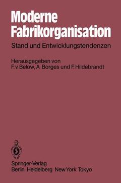 Couverture de l’ouvrage Moderne Fabrikorganisation