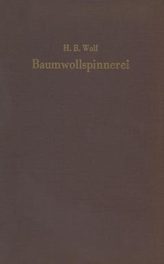 Couverture de l’ouvrage Baumwollspinnerei