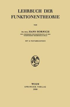 Couverture de l’ouvrage Lehrbuch der Funktionentheorie