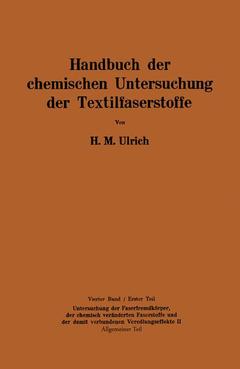 Cover of the book Handbuch der chemischen Untersuchung der Textilfaserstoffe