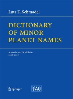 Couverture de l’ouvrage Dictionary of Minor Planet Names