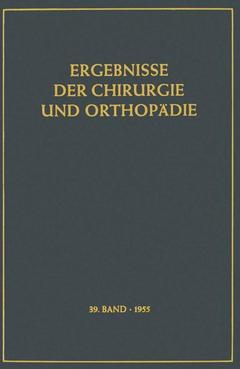 Couverture de l’ouvrage Ergebnisse der Chirurgie und Orthopädie