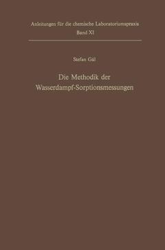 Couverture de l’ouvrage Die Methodik der Wasserdampf-Sorptionsmessungen