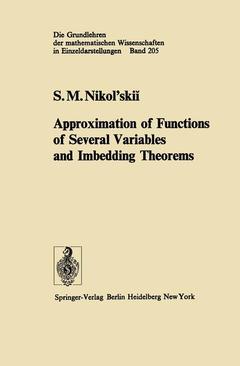 Cover of the book Approximation of Functions of Several Variables and Imbedding Theorems