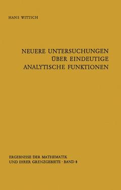 Couverture de l’ouvrage Neuere Untersuchungen über eindeutige analytische Funktionen