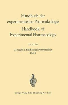 Couverture de l’ouvrage Concepts in Biochemical Pharmacology