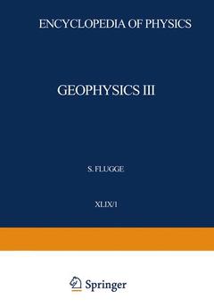 Couverture de l’ouvrage Geophysics III / Geophysik III