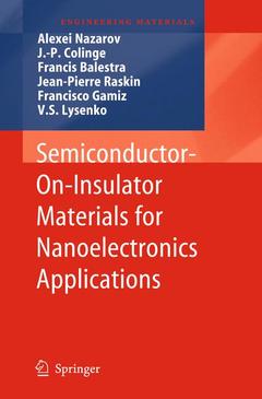 Couverture de l’ouvrage Semiconductor-On-Insulator Materials for Nanoelectronics Applications