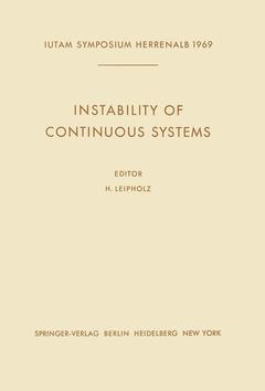 Couverture de l’ouvrage Instability of Continuous Systems