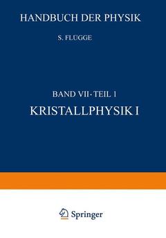 Couverture de l’ouvrage Kristallphysik I / Crystal Physics I