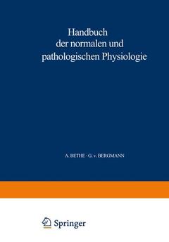 Couverture de l’ouvrage Handbuch der normalen und pathologischen Physiologie