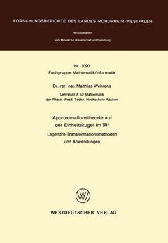 Couverture de l’ouvrage Approximationstheorie auf der Einheitskugel im R3
