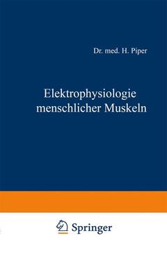 Couverture de l’ouvrage Elektrophysiologie menschlicher Muskeln