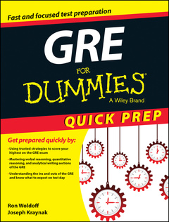Couverture de l’ouvrage GRE For Dummies Quick Prep