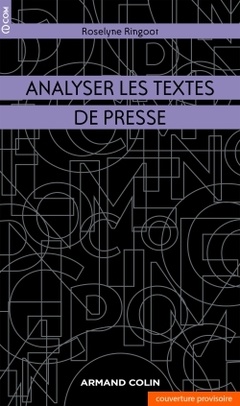 Cover of the book Analyser le discours de presse