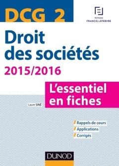 Couverture de l’ouvrage DCG 2 - Droit des sociétés 2015/2016