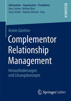 Couverture de l’ouvrage Complementor Relationship Management