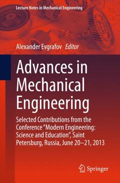 Couverture de l’ouvrage Advances in Mechanical Engineering