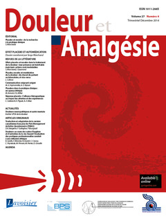 Cover of the book Douleur et Analgésie Vol. 27 N°4 - Décembre 2014