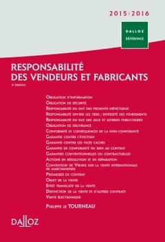 Cover of the book Responsabilité des vendeurs et fabricants 2015/2016. 5e éd.