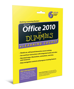 Couverture de l’ouvrage Office 2010 For Dummies eLearning Course Access Code Card (6 Month Subscription)
