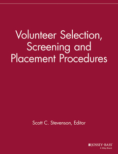 Couverture de l’ouvrage Volunteer Selection, Screening and Placement Procedures