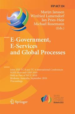 Couverture de l’ouvrage E-Government, E-Services and Global Processes