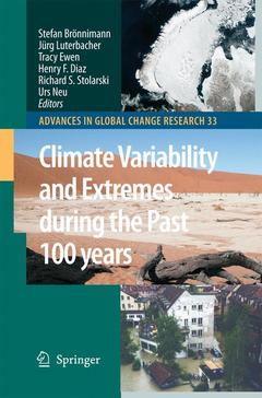 Couverture de l’ouvrage Climate Variability and Extremes during the Past 100 years