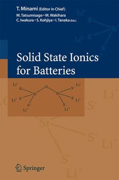 Couverture de l’ouvrage Solid State Ionics for Batteries