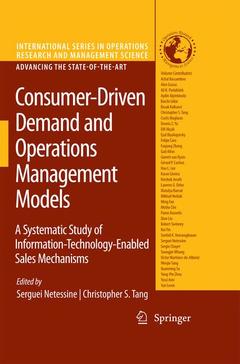 Couverture de l’ouvrage Consumer-Driven Demand and Operations Management Models