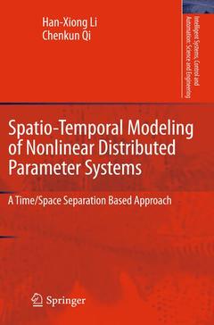 Couverture de l’ouvrage Spatio-Temporal Modeling of Nonlinear Distributed Parameter Systems