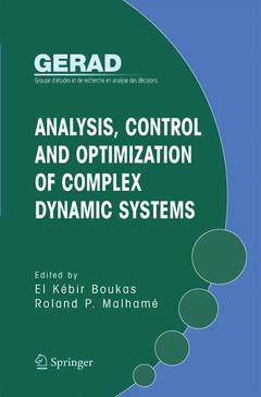 Couverture de l’ouvrage Analysis, Control and Optimization of Complex Dynamic Systems