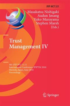Couverture de l’ouvrage Trust Management IV