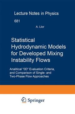 Couverture de l’ouvrage Statistical Hydrodynamic Models for Developed Mixing Instability Flows