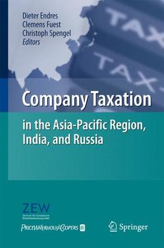 Couverture de l’ouvrage Company Taxation in the Asia-Pacific Region, India, and Russia
