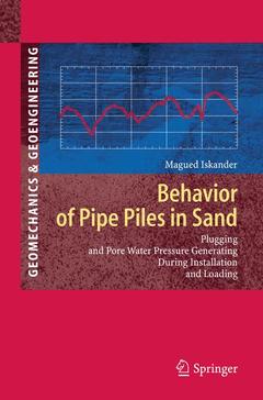 Couverture de l’ouvrage Behavior of Pipe Piles in Sand
