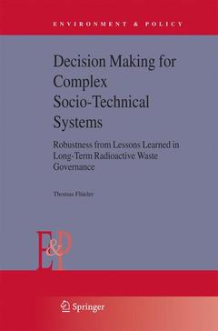 Couverture de l’ouvrage Decision Making for Complex Socio-Technical Systems