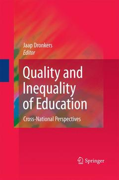 Couverture de l’ouvrage Quality and Inequality of Education