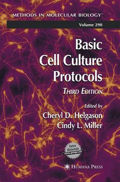 Couverture de l’ouvrage Basic Cell Culture Protocols