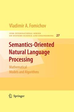 Couverture de l’ouvrage Semantics-Oriented Natural Language Processing