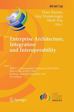 Couverture de l’ouvrage Enterprise Architecture, Integration and Interoperability