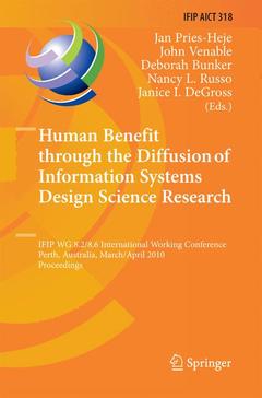 Cover of the book Human Benefit through the Diffusion of Information Systems Design Science Research