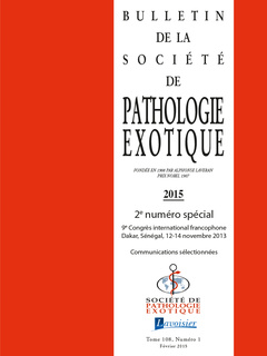 Couverture de l’ouvrage Bulletin de la Société de pathologie exotique Vol. 108 N°1 - janvier 2015