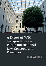 Couverture de l’ouvrage A Digest of WTO Jurisprudence on Public International Law Concepts and Principles