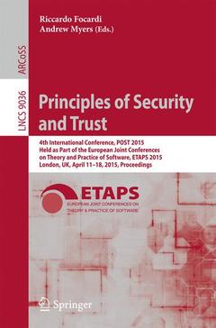 Couverture de l’ouvrage Principles of Security and Trust