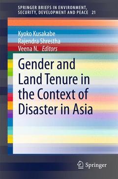 Cover of the book Gender and Land Tenure in the Context of Disaster in Asia