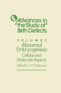 Couverture de l’ouvrage Abnormal Embryogenesis